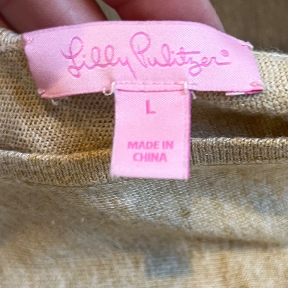 Lilly Pulitzer Jupiter Sweater Dress Cotton Modal Wool PB Camel Heather L - Picture 6 of 11